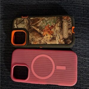 OtterBox Woodland Camo and Vibrant Pink Cases